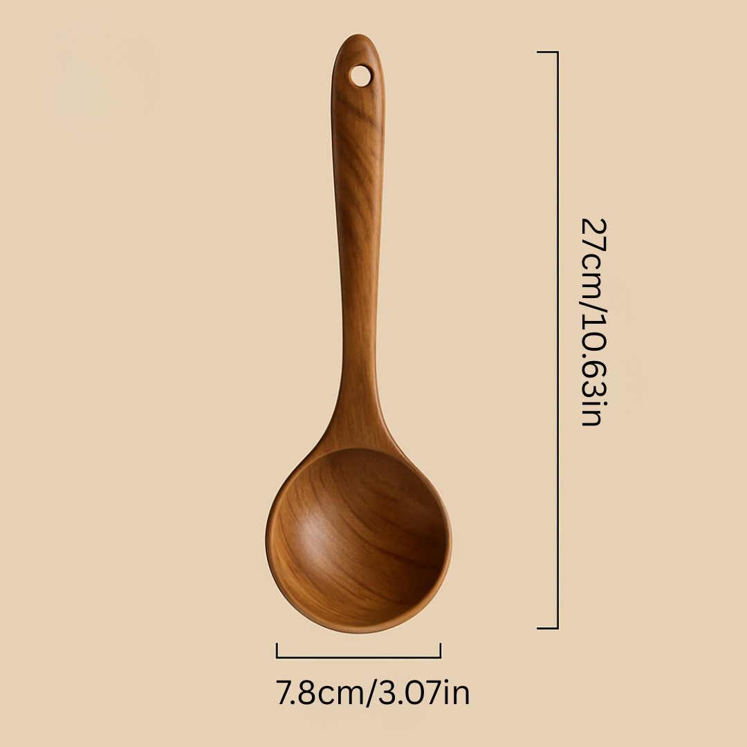 Premium Natural Teak Wood Kitchen Utensil Set