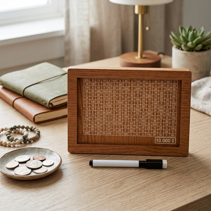 Fun Wooden Savings Box with Savings Counter
