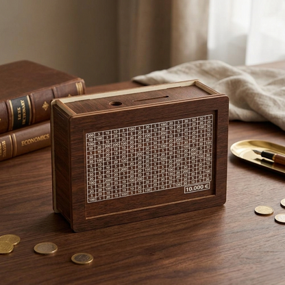 Fun Wooden Savings Box with Savings Counter