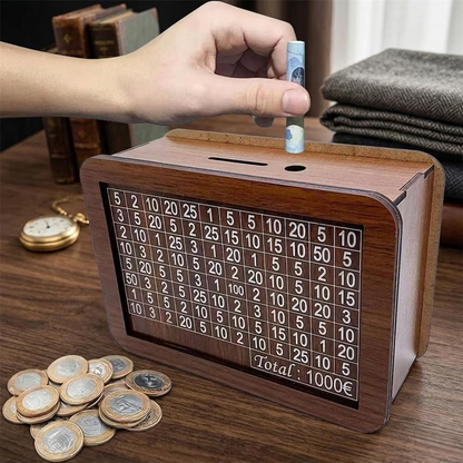 Fun Wooden Savings Box with Savings Counter