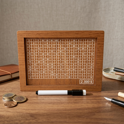 Fun Wooden Savings Box with Savings Counter