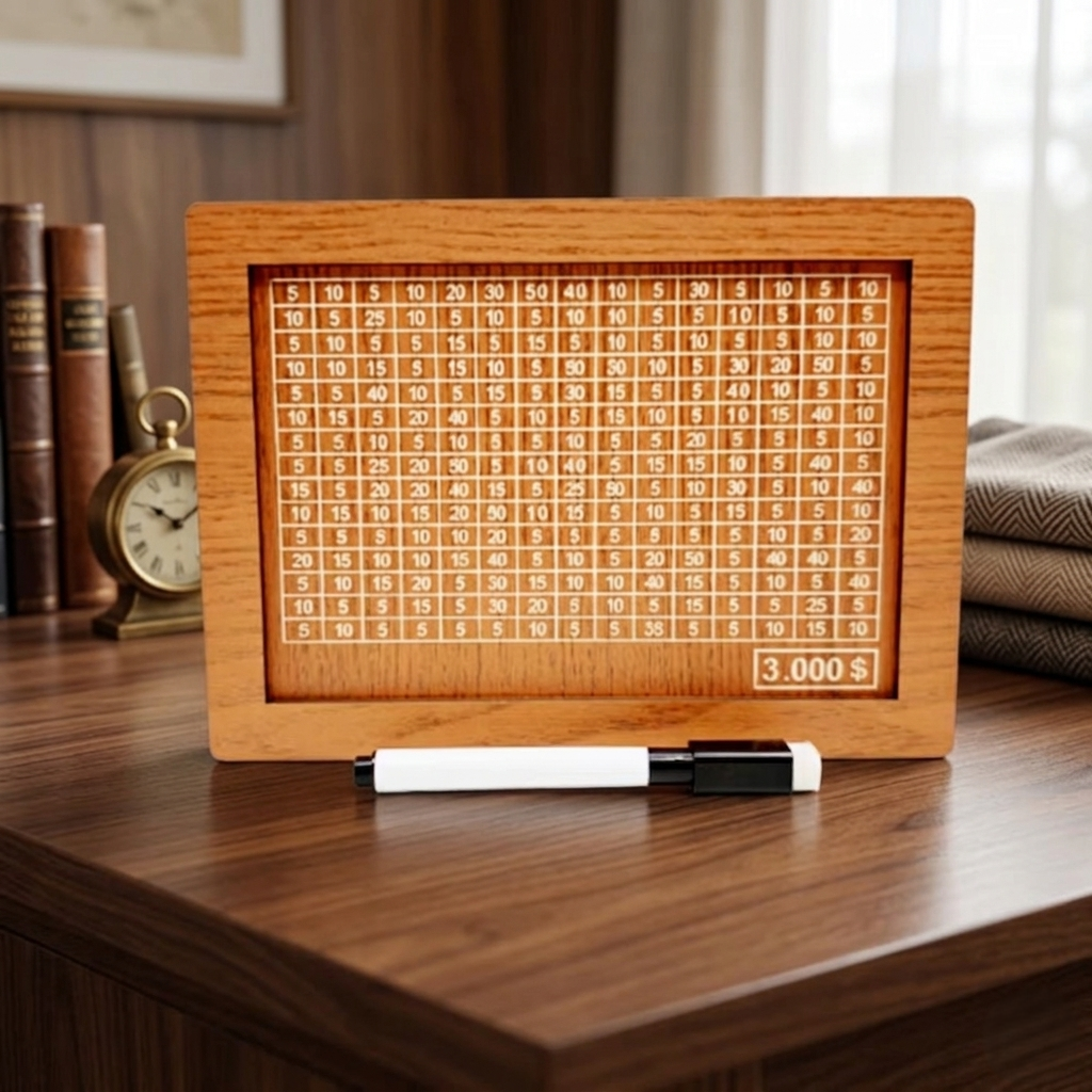 Fun Wooden Savings Box with Savings Counter