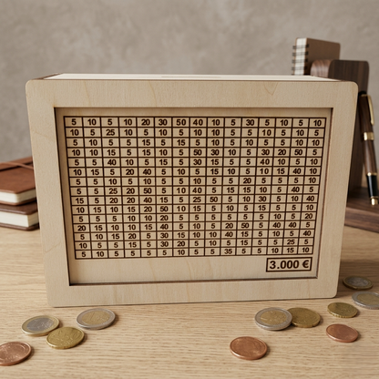 Fun Wooden Savings Box with Savings Counter