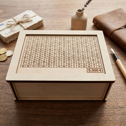 Fun Wooden Savings Box with Savings Counter